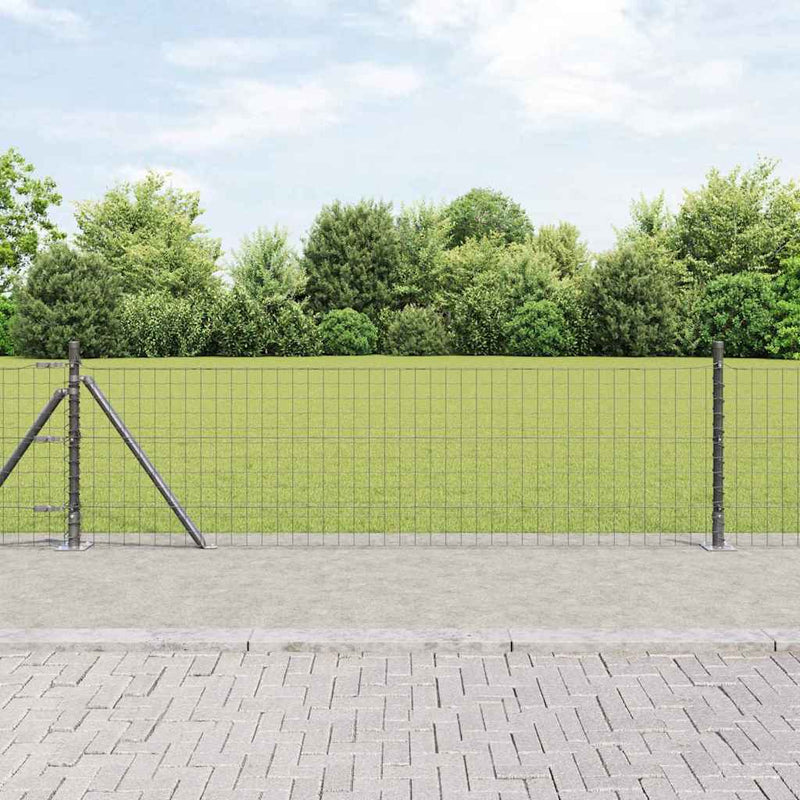 Afbeelding laden in galerijviewer, Vidaxl hek met paal grijs 0,4 x 10 m staal en pvc