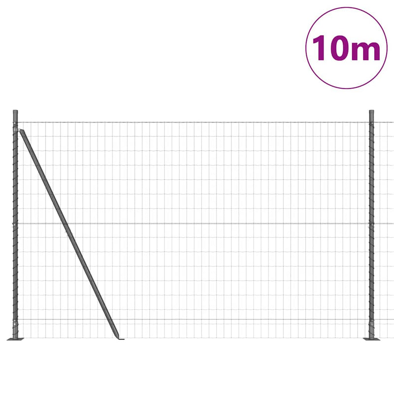 Load image into Gallery viewer, Vidaxl hek met paal grijs 1,6 x 10 m staal en pvc