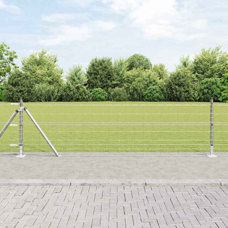 Afbeelding laden in galerijviewer, Vidaxl hek met paal zilver 0,4 x 10 m staal