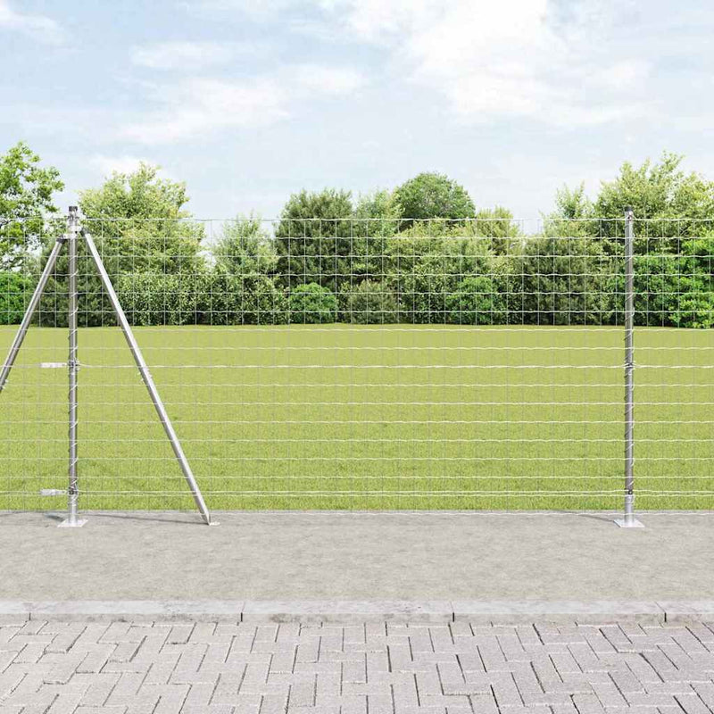 Load image into Gallery viewer, Vidaxl hek met paal zilver 1,2 x 10 m staal