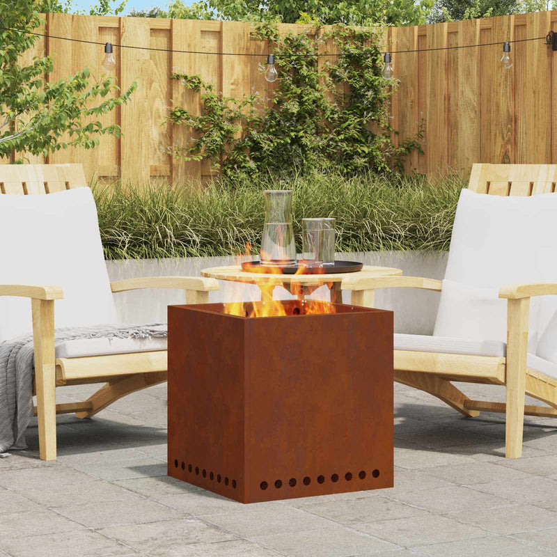 Load image into Gallery viewer, Vidaxl rookloze vuurschaal bruin 48 x 48 x 50 cm cortenstaal