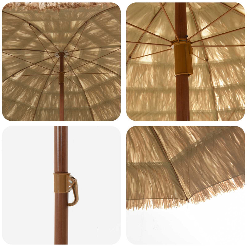 Load image into Gallery viewer, Vidaxl strandparasol naturel 255 x 255 x 255 cm polyester en staal