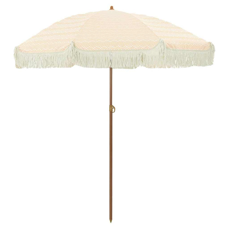 Load image into Gallery viewer, Vidaxl strandparasol geel en wit 160 x 160 x 196 cm polyester en staal