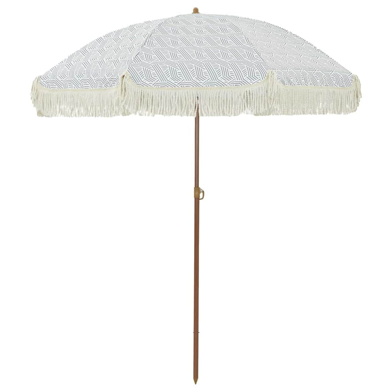 Load image into Gallery viewer, Vidaxl strandparasol grijs en wit 160 x 160 x 196 cm
