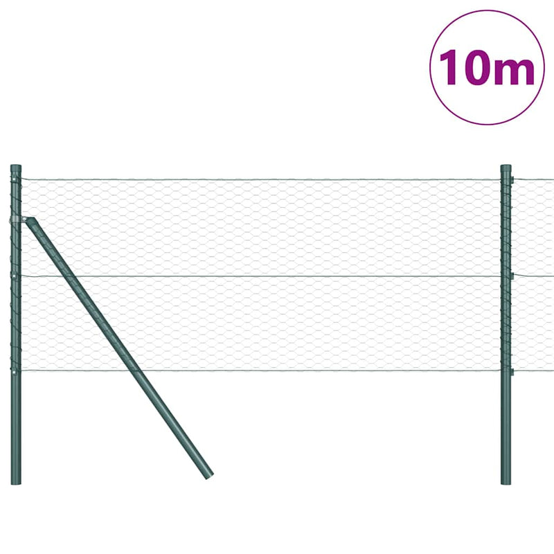 Load image into Gallery viewer, Vidaxl afrasteringspaal groen 10 x 0,6 m (25 mm gaas) staal en pvc