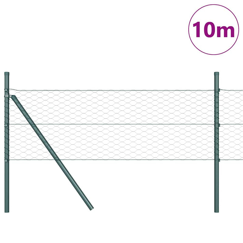 Load image into Gallery viewer, Vidaxl afrasteringspaal groen 10 x 0,8 m (36 mm gaas) staal en pvc