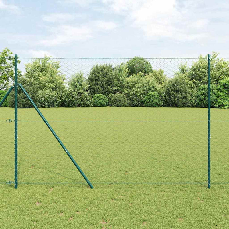 Load image into Gallery viewer, Vidaxl afrasteringspaal groen 10 x 1,6 m (50 mm gaas) staal en pvc