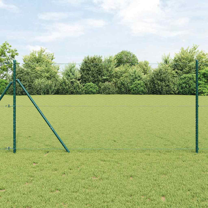 Afbeelding laden in galerijviewer, Vidaxl afrasteringspaal groen 25 x 1,2 m (25 mm gaas) staal