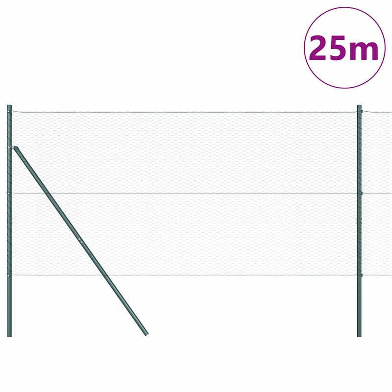 Afbeelding laden in galerijviewer, Vidaxl afrasteringspaal groen 25 x 1,2 m (25 mm gaas) staal