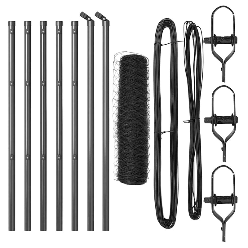 Load image into Gallery viewer, Vidaxl afrasteringspaal grijs 10 x 0,4 m (36 mm gaas) staal en pvc