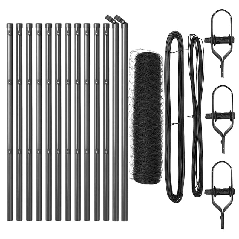 Load image into Gallery viewer, Vidaxl afrasteringspaal grijs 25 x 0,4 m (36 mm gaas) staal en pvc