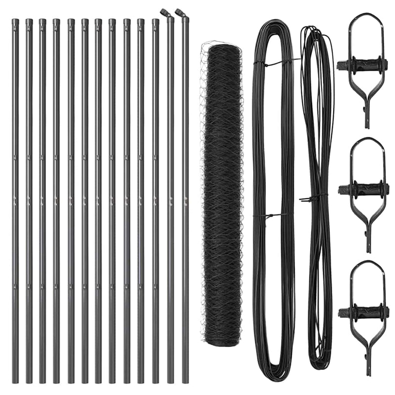 Load image into Gallery viewer, Vidaxl afrasteringspaal grijs 25 x 1 m (36 mm gaas) staal