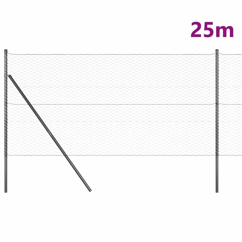 Load image into Gallery viewer, Vidaxl afrasteringspaal grijs 25 x 1,2 m (36 mm gaas) staal