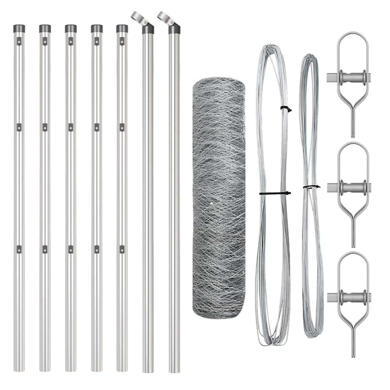 Load image into Gallery viewer, Vidaxl afrasteringspaal zilver 10 x 0,4 m (50 mm mesh) staal