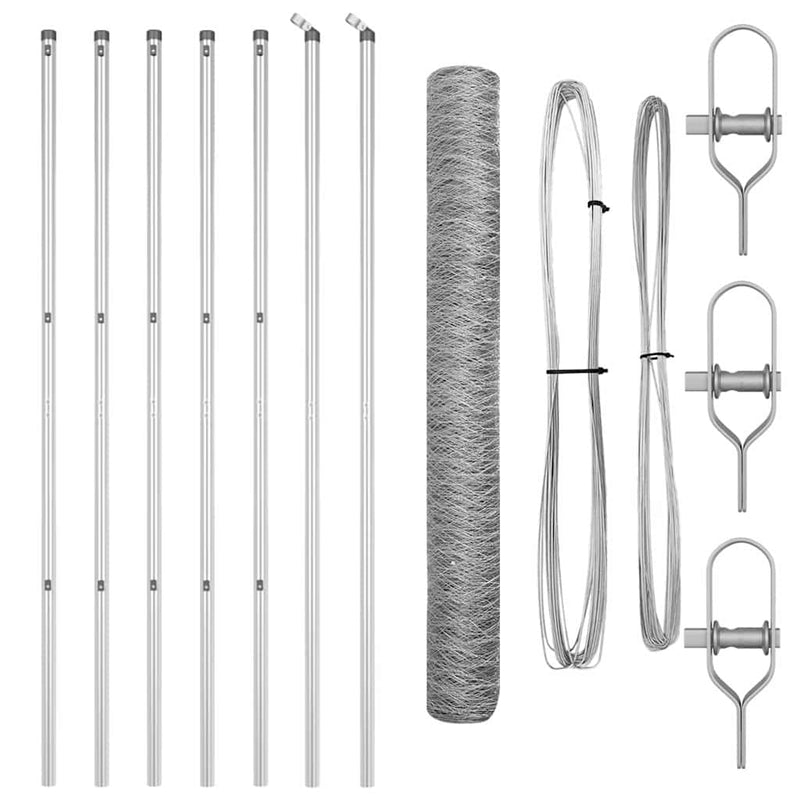 Load image into Gallery viewer, Vidaxl afrasteringspaal zilver 10 x 1,2 m (36 mm gaas) staal