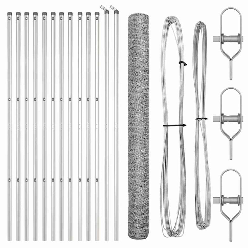 Load image into Gallery viewer, Vidaxl afrasteringspaal zilver 25 x 1,5 m (36 mm gaas) staal