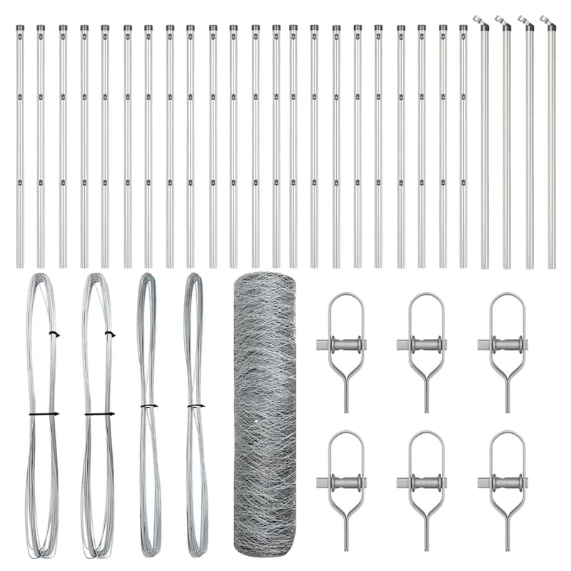 Load image into Gallery viewer, Vidaxl afrasteringspaal zilver 50 x 0,6 m (36 mm gaas) staal