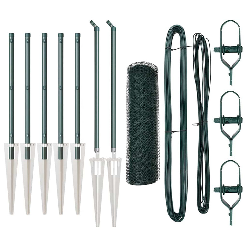 Load image into Gallery viewer, Vidaxl afrasteringspaal groen 10 x 0,4 m (13 mm gaas) staal en pvc