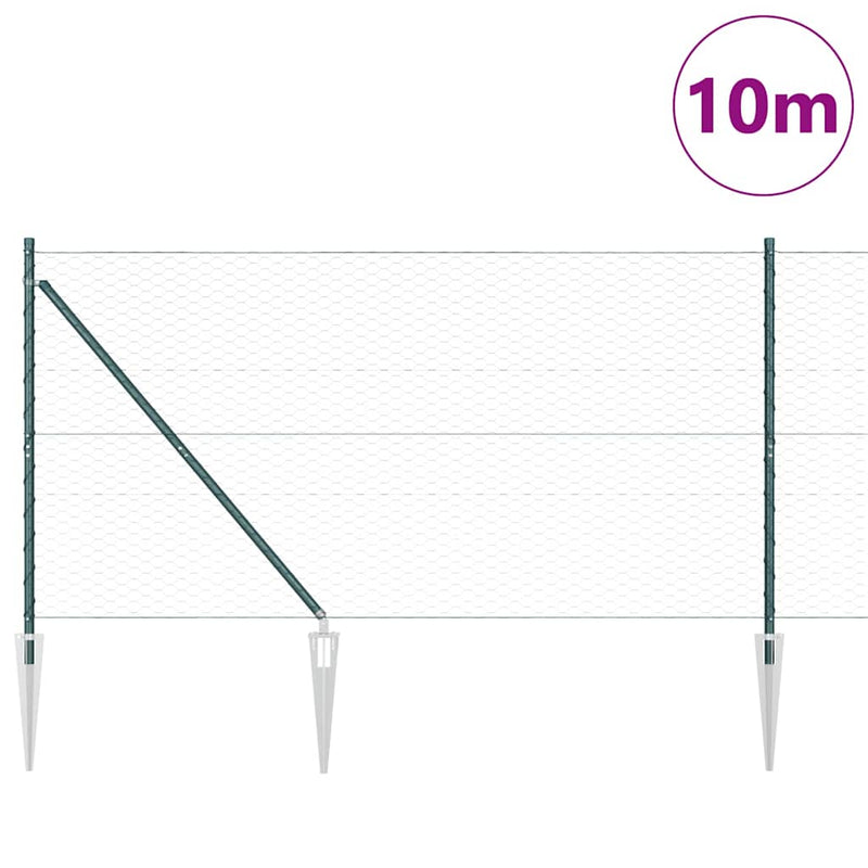 Load image into Gallery viewer, Vidaxl afrasteringspaal groen 10 x 1,4 m (36 mm gaas) staal en pvc