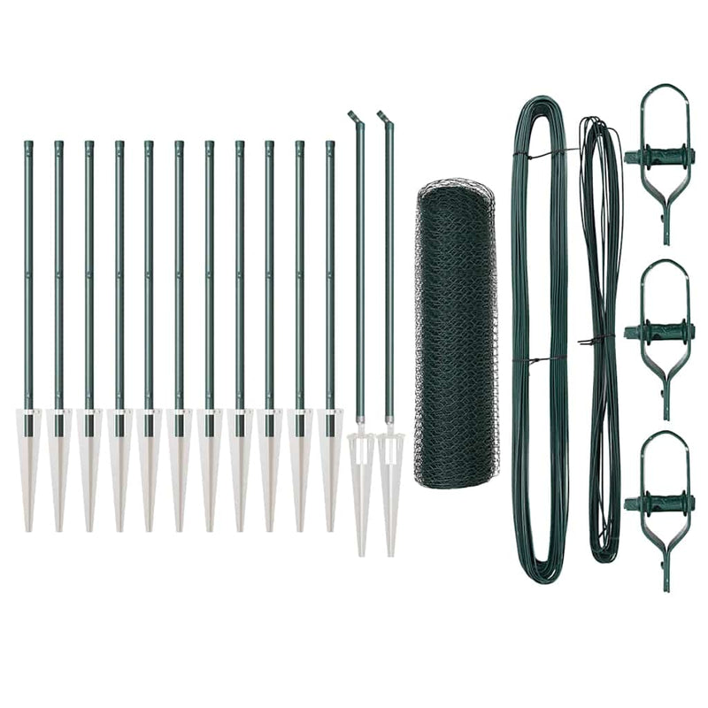 Load image into Gallery viewer, Vidaxl afrasteringspaal groen 25 x 0,8 m (25 mm gaas) staal en pvc