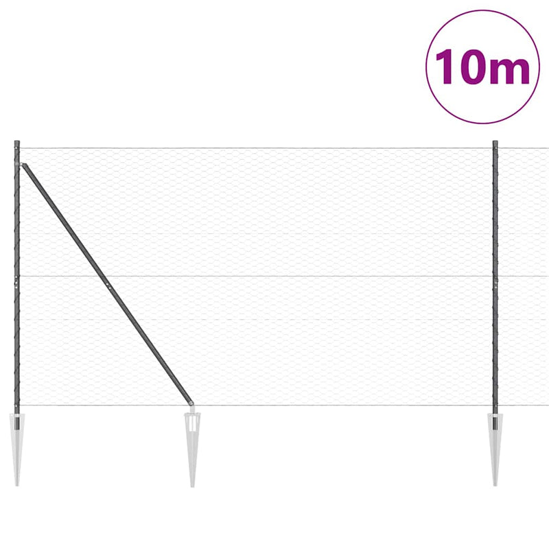 Load image into Gallery viewer, Vidaxl afrasteringspaal grijs 10 x 1,5 m (36 mm gaas) staal en pvc