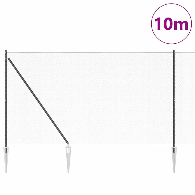Load image into Gallery viewer, Vidaxl afrasteringspaal grijs 10 x 1,6 m (13 mm gaas) staal en pvc