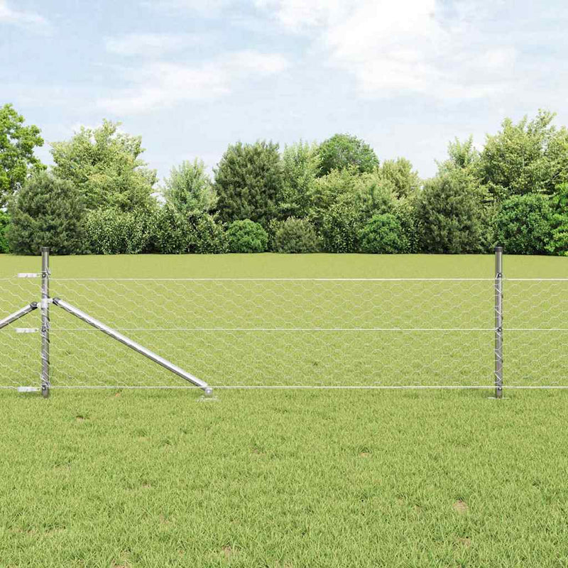 Load image into Gallery viewer, Vidaxl afrasteringspaal zilver 10 x 0,5 m (50 mm gaas) staal