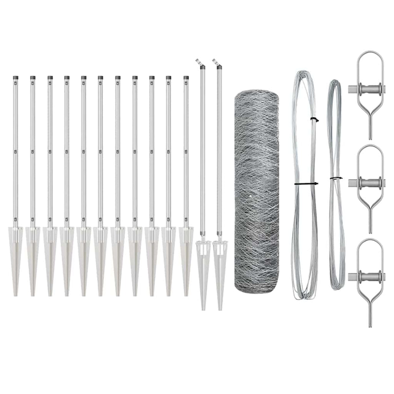 Load image into Gallery viewer, Vidaxl afrasteringspaal zilver 10 x 1 m (36 mm gaas) staal