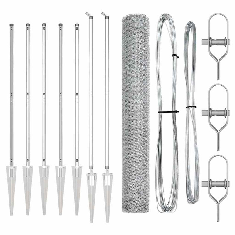Load image into Gallery viewer, Vidaxl afrasteringspaal zilver 10 x 1,2 m (25 mm gaas) staal