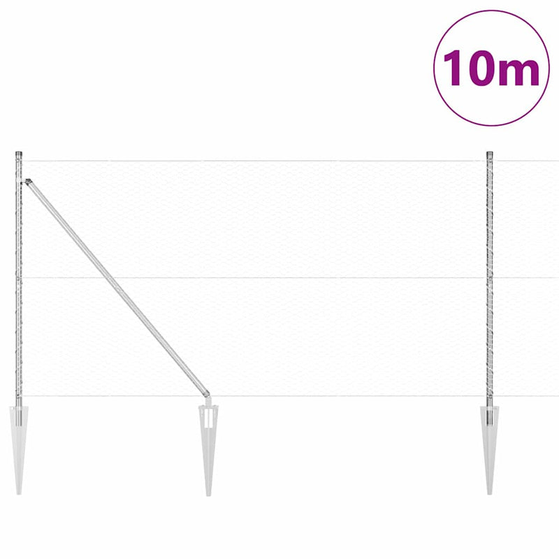 Load image into Gallery viewer, Vidaxl afrasteringspaal zilver 10 x 1,2 m (25 mm gaas) staal