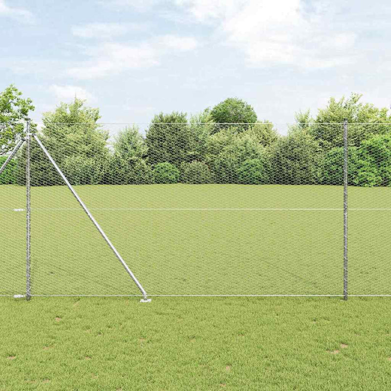 Load image into Gallery viewer, Vidaxl afrasteringspaal zilver 10 x 1,5 m (25 mm gaas) staal