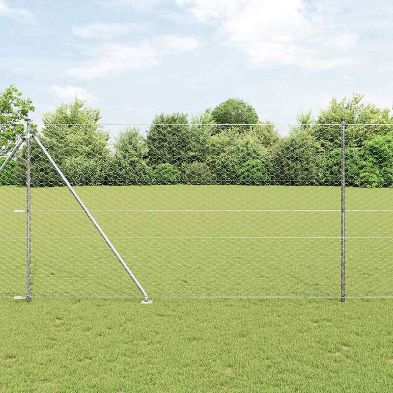 Load image into Gallery viewer, Vidaxl afrasteringspaal zilver 10 x 1,6 m (50 mm gaas) staal