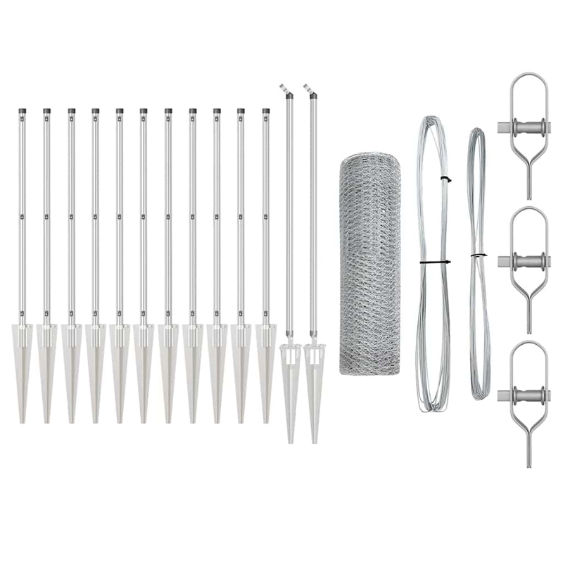 Load image into Gallery viewer, Vidaxl afrasteringspaal zilver 25 x 0,4 m (25 mm gaas) staal