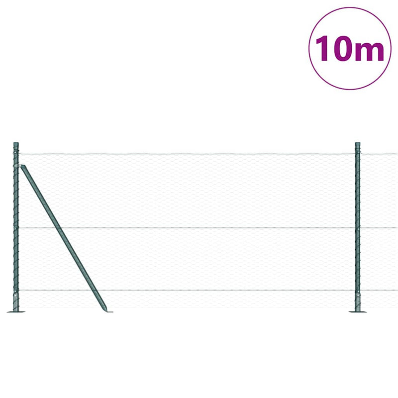 Load image into Gallery viewer, Vidaxl afrasteringspaal groen 10 x 0,8 m (25 mm gaas) staal en pvc