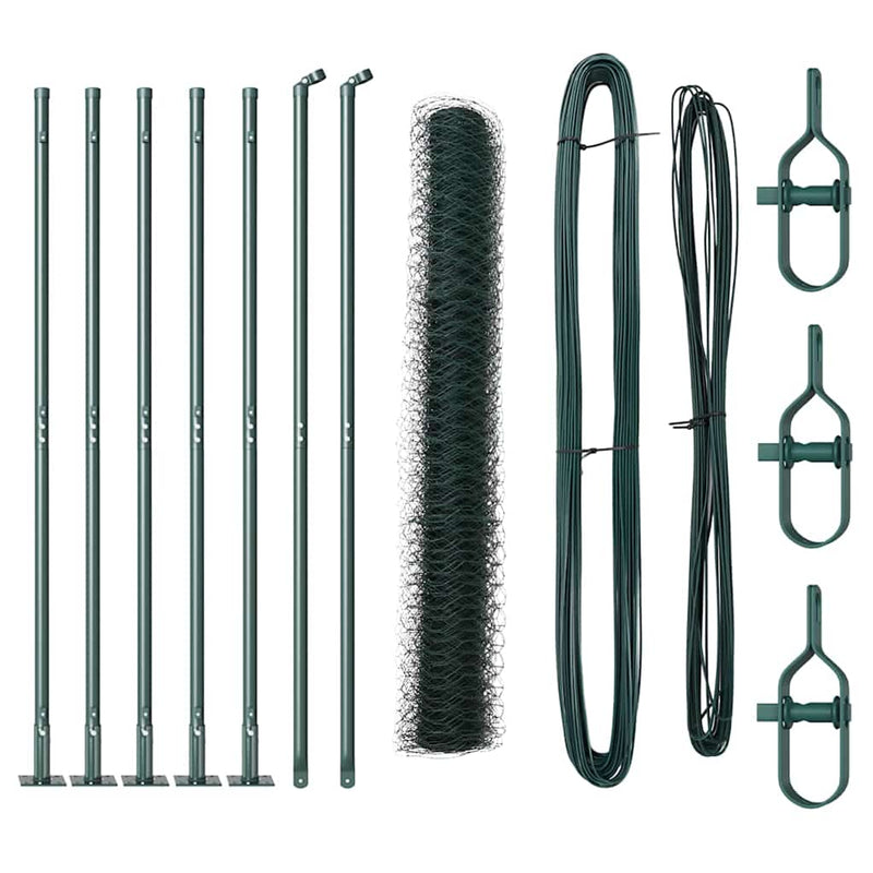 Load image into Gallery viewer, Vidaxl afrasteringspaal groen 10 x 0,8 m (50 mm gaas) staal en pvc