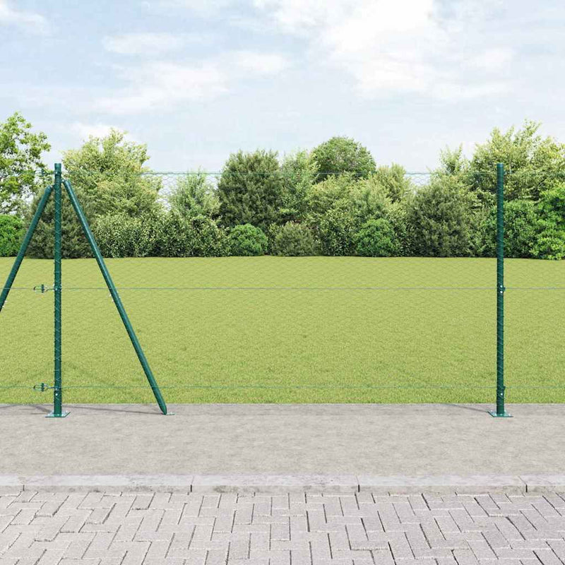 Afbeelding laden in galerijviewer, Vidaxl afrasteringspaal groen 25 x 1,2 m (25 mm gaas) staal