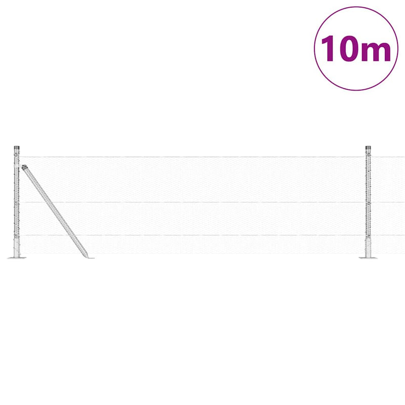 Load image into Gallery viewer, Vidaxl afrasteringspaal zilver 10 x 0,4 m (13 mm gaas) staal