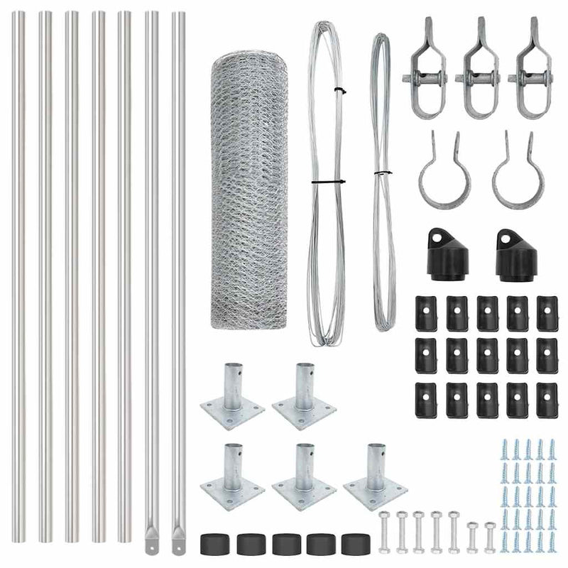 Load image into Gallery viewer, Vidaxl afrasteringspaal zilver 10 x 0,5 m (25 mm gaas) staal