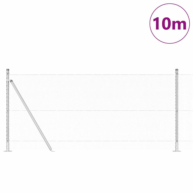 Load image into Gallery viewer, Vidaxl afrasteringspaal zilver 10 x 0,8 m (13 mm gaas) staal