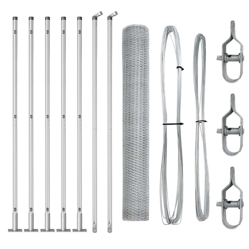 Load image into Gallery viewer, Vidaxl afrasteringspaal zilver 10 x 0,8 m (25 mm gaas) staal