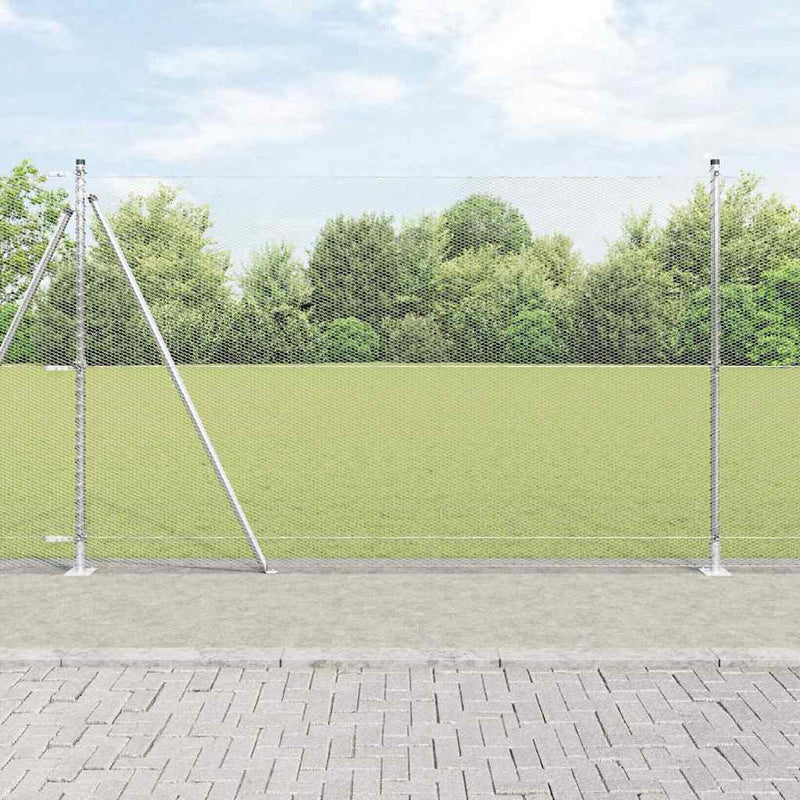 Load image into Gallery viewer, Vidaxl afrasteringspaal zilver 10 x 1,4 m (13 mm gaas) staal