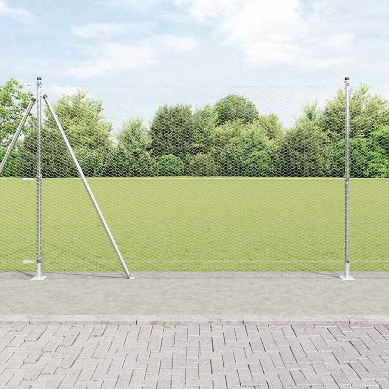 Load image into Gallery viewer, Vidaxl afrasteringspaal zilver 10 x 1,5 m (25 mm gaas) staal