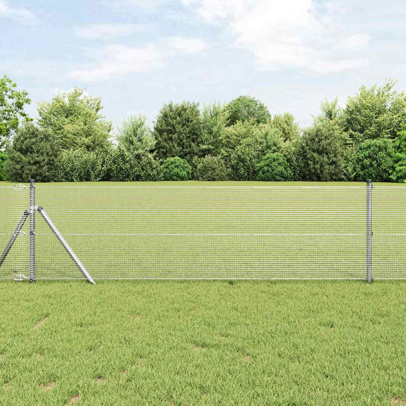 Afbeelding laden in galerijviewer, Vidaxl afrasteringspaal zilver 10 x 0,5 m (12 x 12 mm mesh) staal