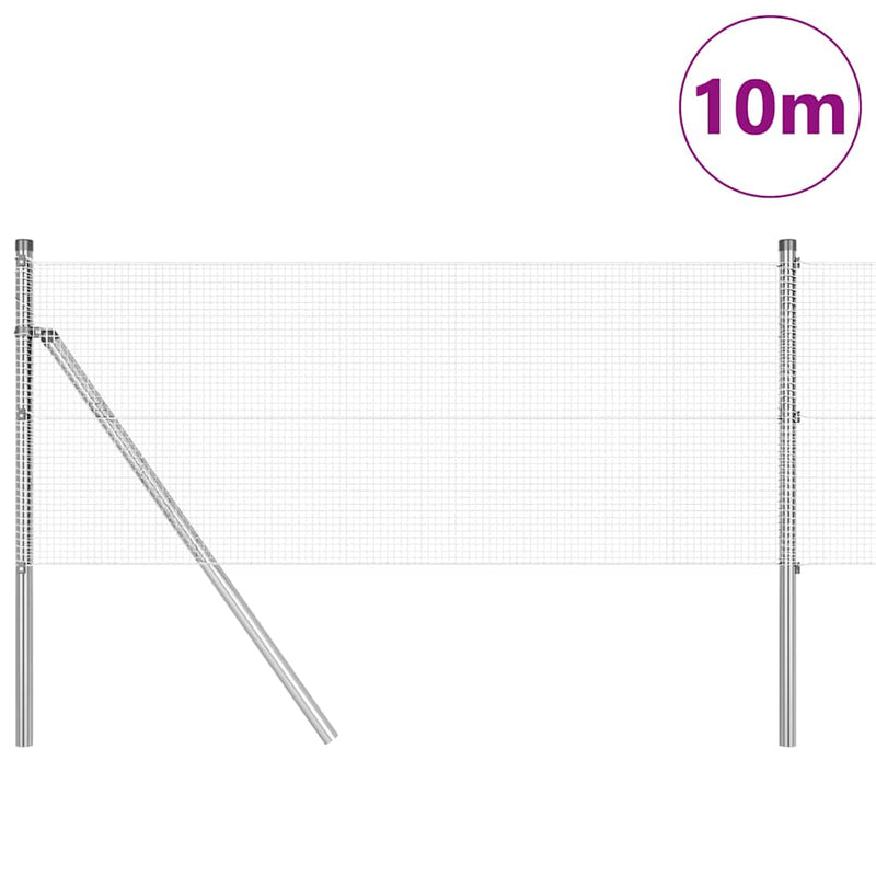 Afbeelding laden in galerijviewer, Vidaxl afrasteringspaal zilver 10 x 0,5 m (12 x 12 mm mesh) staal