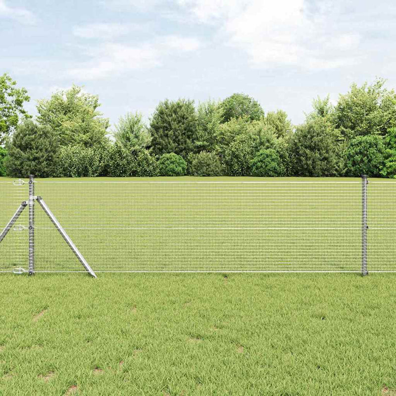 Load image into Gallery viewer, Vidaxl afrasteringspaal zilver 10 x 0,8 m (19 x 19 mm gaas) staal