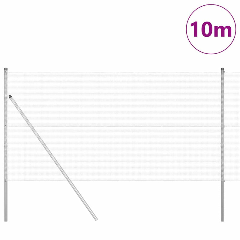 Load image into Gallery viewer, Vidaxl afrasteringspaal zilver 10 x 1,4 m (12 x 12 mm gaas) staal