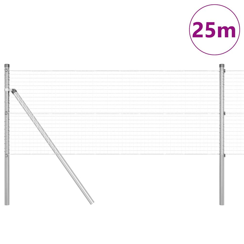 Load image into Gallery viewer, Vidaxl afrasteringspaal zilver 25 x 0,4 m (25 x 25 mm gaas) staal