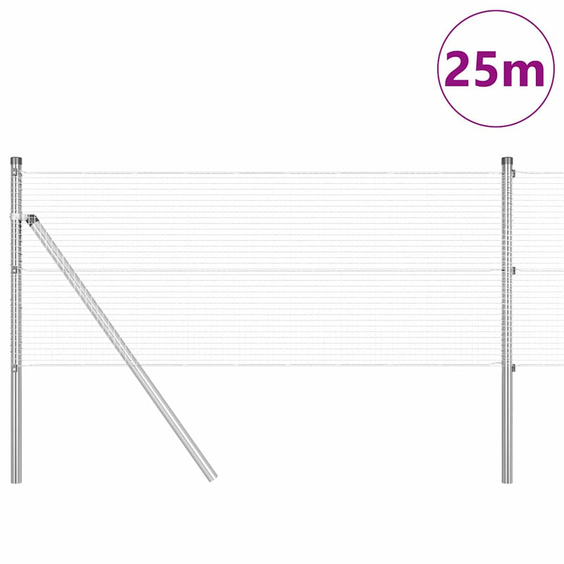 Load image into Gallery viewer, Vidaxl afrasteringspaal zilver 25 x 0,6 m (16 x 16 mm gaas) staal