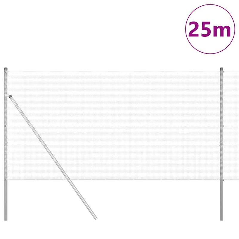 Load image into Gallery viewer, Vidaxl afrasteringspaal zilver 25 x 1 m (12 x 12 mm gaas) staal