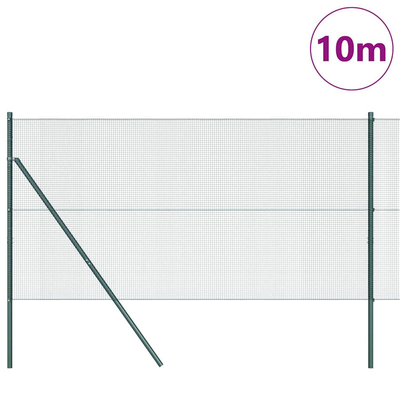 Load image into Gallery viewer, Vidaxl afrasteringspaal groen 10 x 1,4 m (12 x 12 mm gaas)